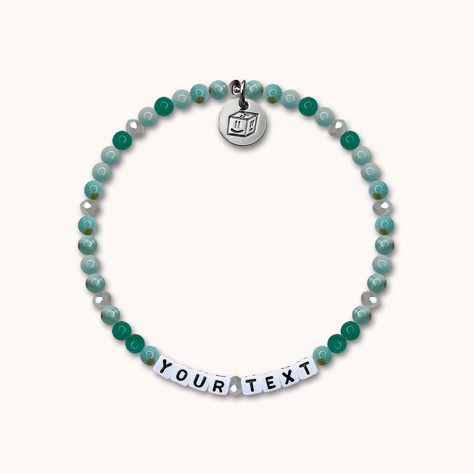 Crystal Aqua – Your desired text in pearls