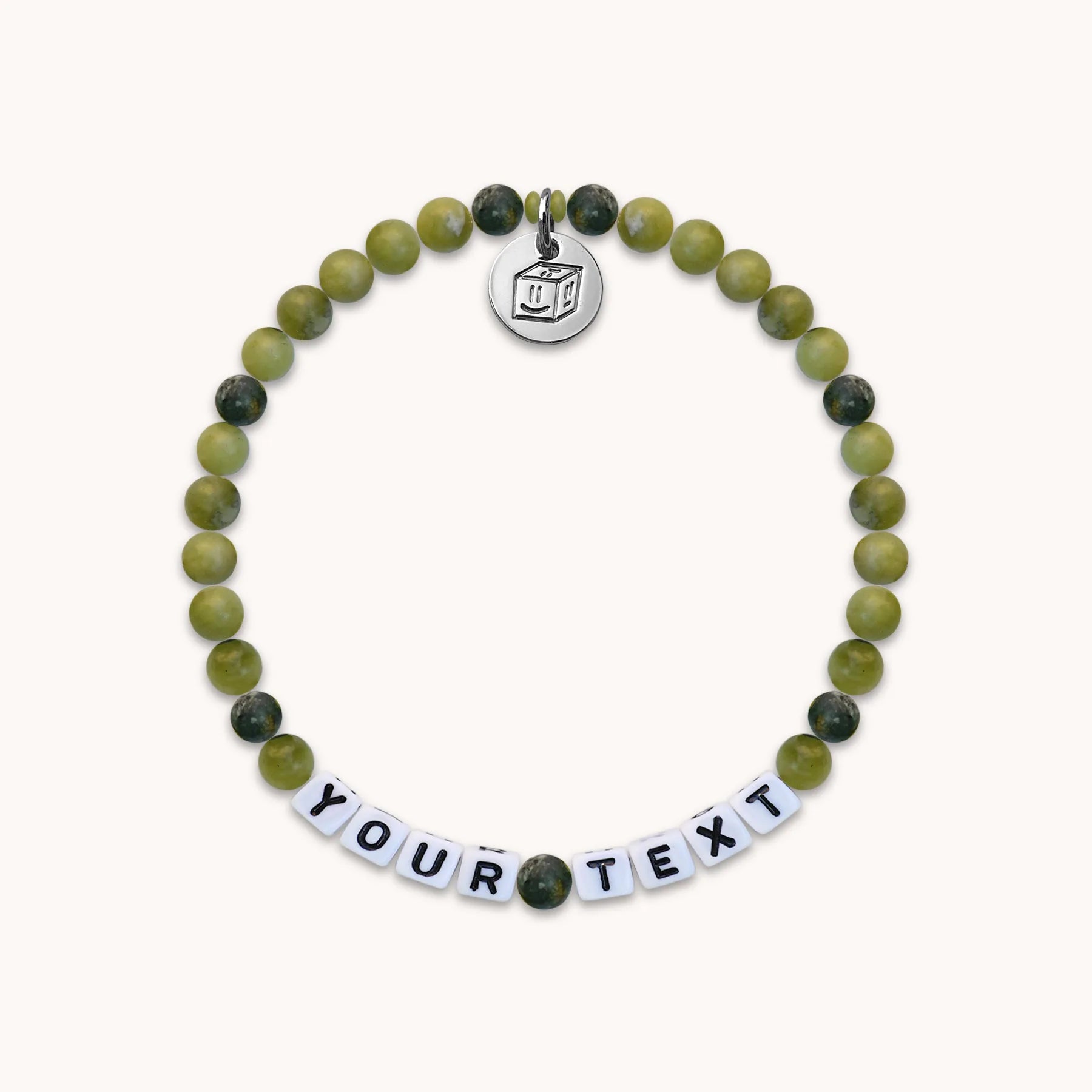 Green Power Stone – Personalisiertes Perlenarmband