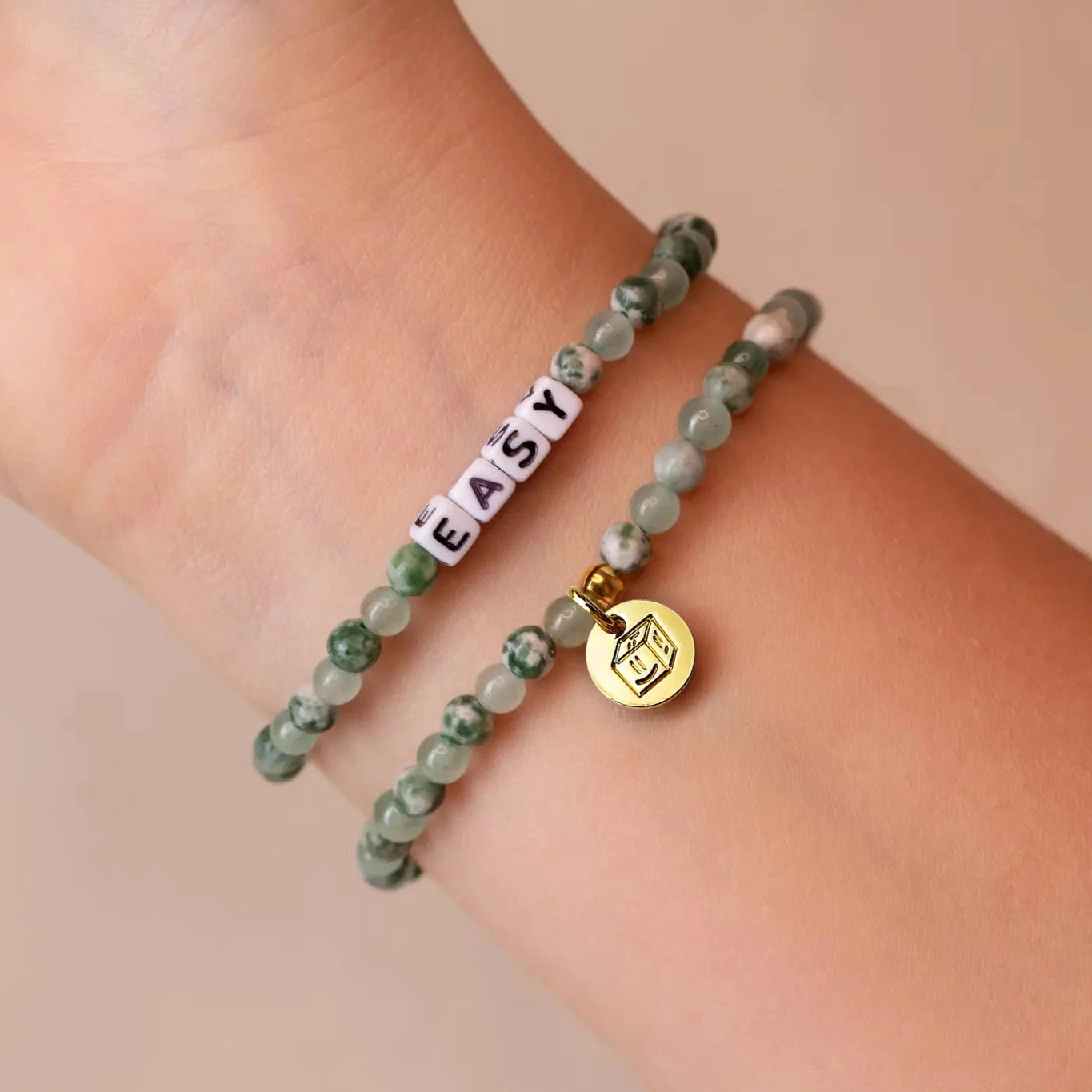 Green Balance-Personalisiertes Perlenarmband