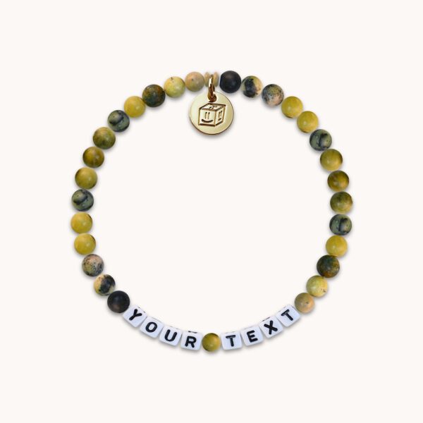 Green Natural Stone Perlen Armband mit Wunschbuchstaben | Text | Name
