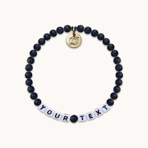Blue Quarz Perlen Armband mit Wunschbuchstaben | Text | Name