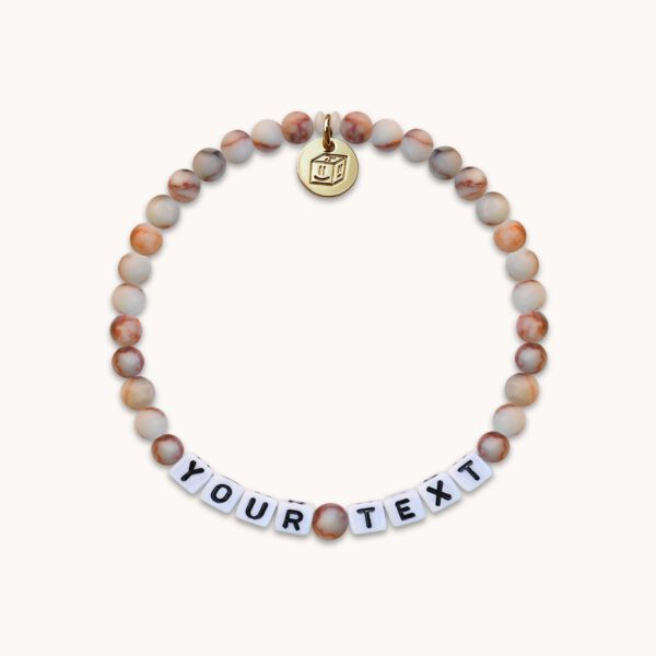 Orange Empire Perlen Armband mit Wunschbuchstaben | Text | Name