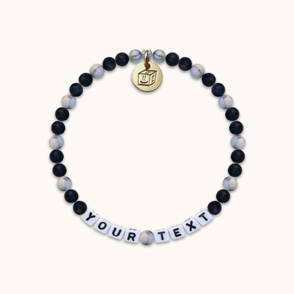 Blue White Perlen Armband mit Wunschbuchstaben | Text | Name