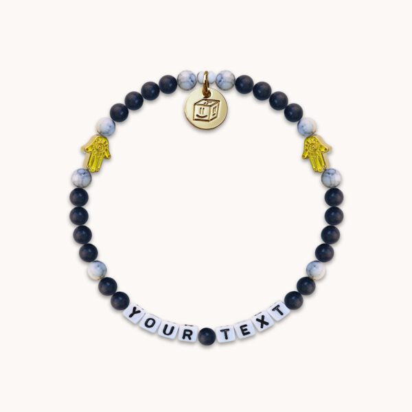 Blue Energy Perlen Armband mit Wunschbuchstaben | Text | Name