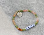 Orange Seraphinit Perlen Armband mit Wunschbuchstaben | Text | Name