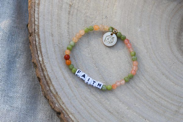 Orange Seraphinit Perlen Armband mit Wunschbuchstaben | Text | Name
